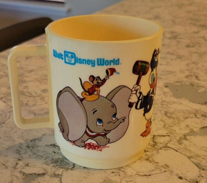 Vintage Walt Disney World Mickey Mouse Club Plastic Cup Mug Deka Plastics USA