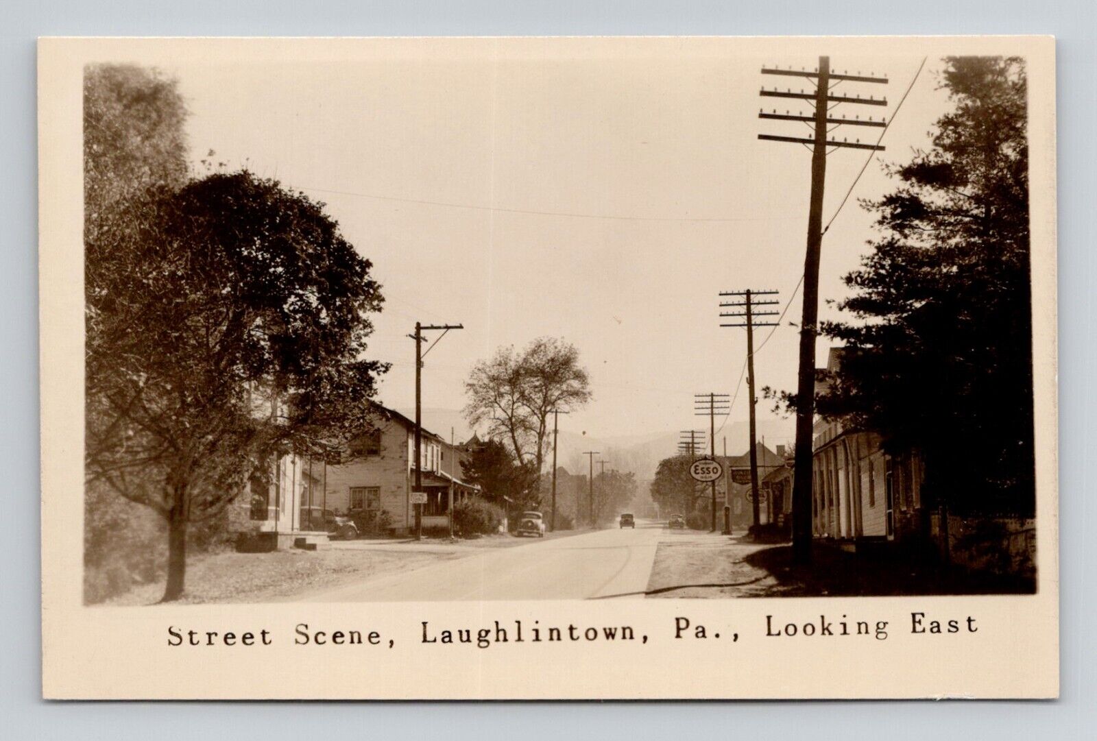 Postcard RPPC Street View Laughlintown Pennsylvania, Vintage Real Photo J11