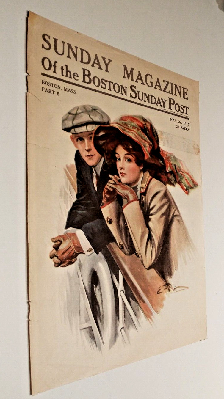 1910 Front Page Cover Art ~ Sunday Magazine Of The Boston Sunday Post~ Pabst