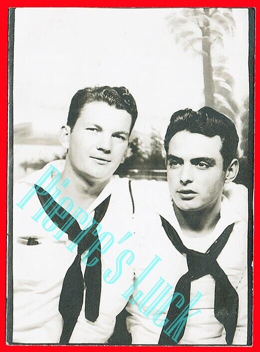 Two Very Handsome Sailor Buddies On Leave - Vintage 1940's Photo - GAY INTEREST
