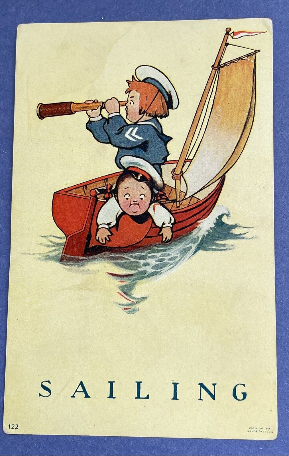 Vintage Postcard~Boys Sailing~1906 S.S. Porter. C517