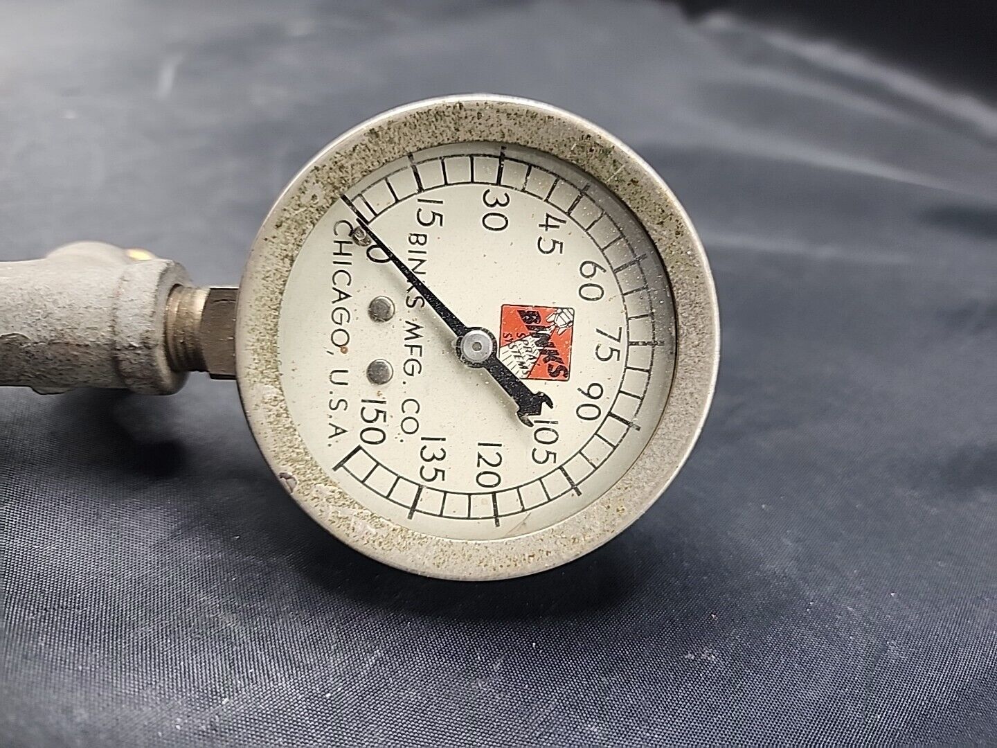 Vintage Old Binks Spray System Pressure Guage Glass Face USA Steampunk Gasser
