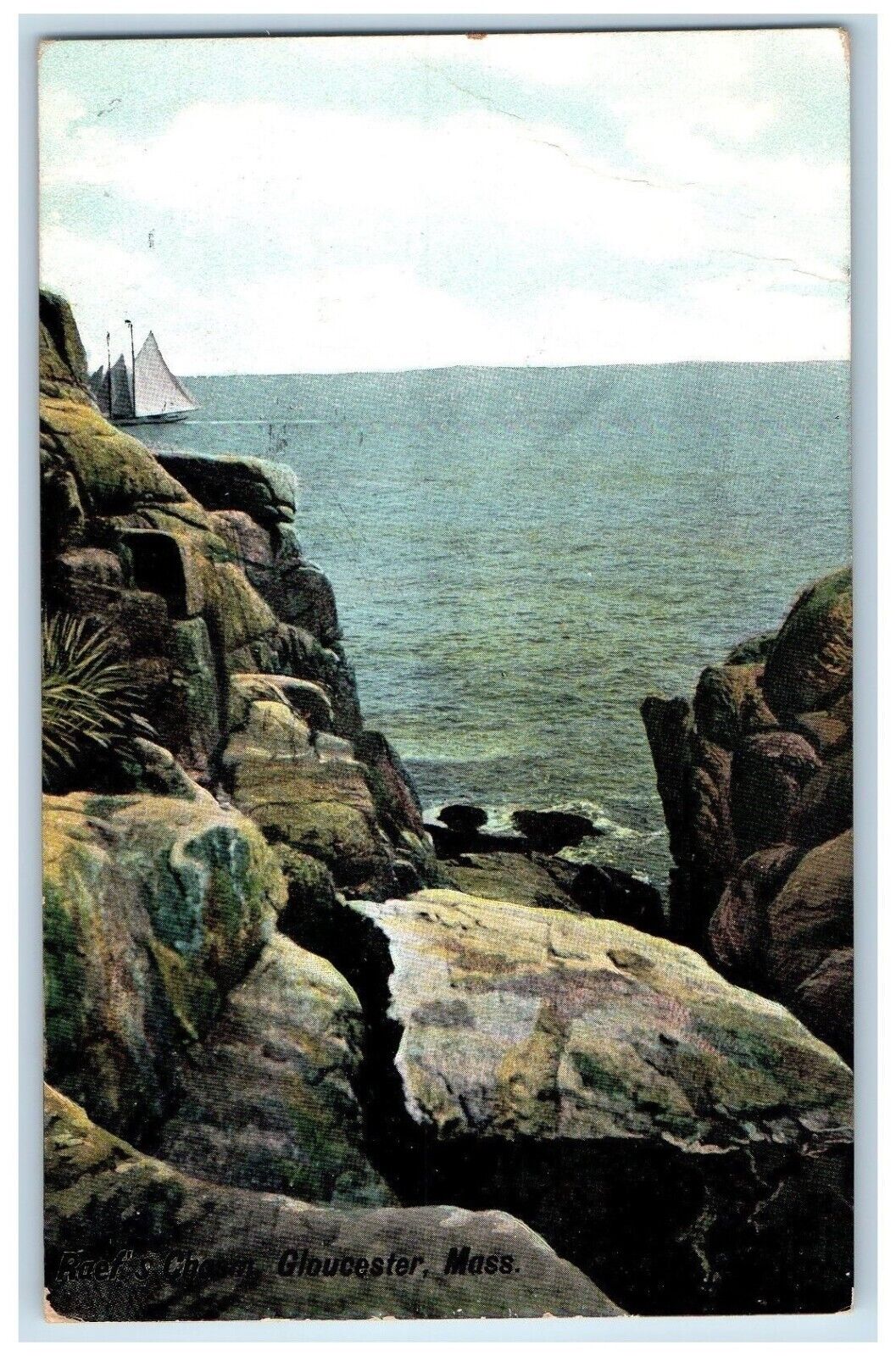 1908 View Of Reef\'s Chasm Gloucester Boston Massachusetts MA Antique Postcard