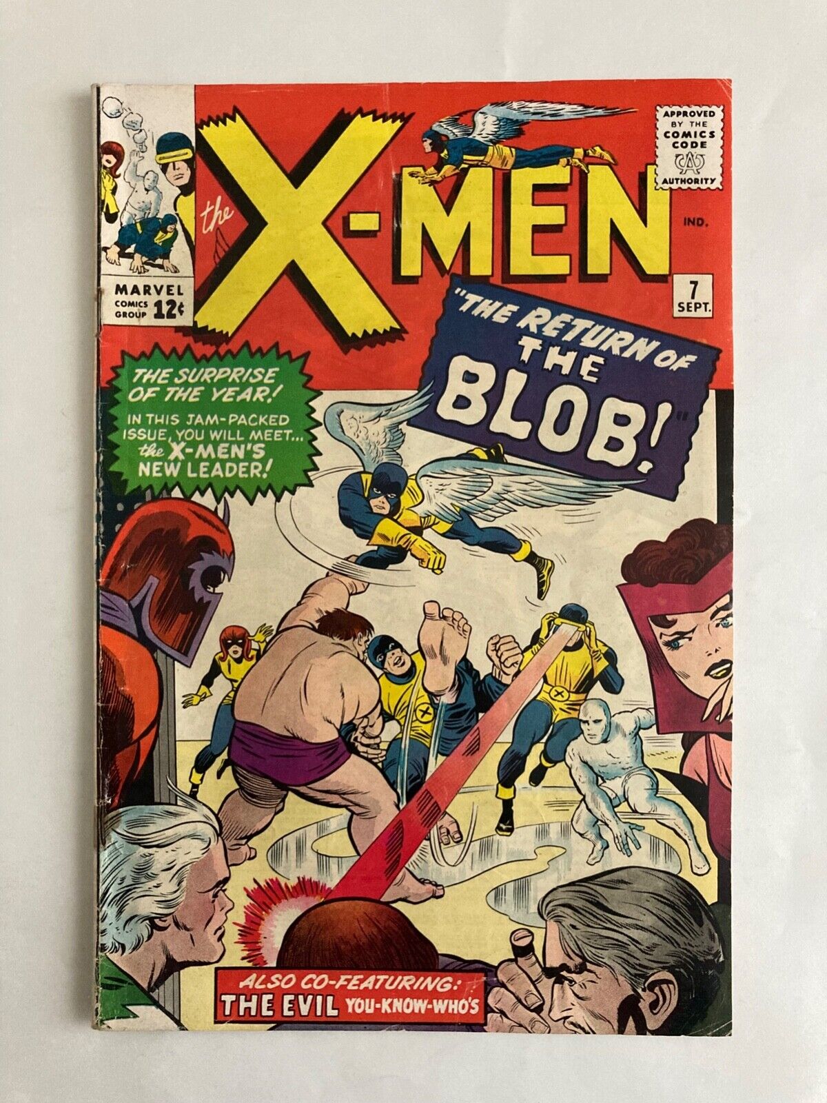 X-Men #7 (1964) 1st Cerebro Appearance, 2nd Blob Appearance | Kirby Cover | VG+