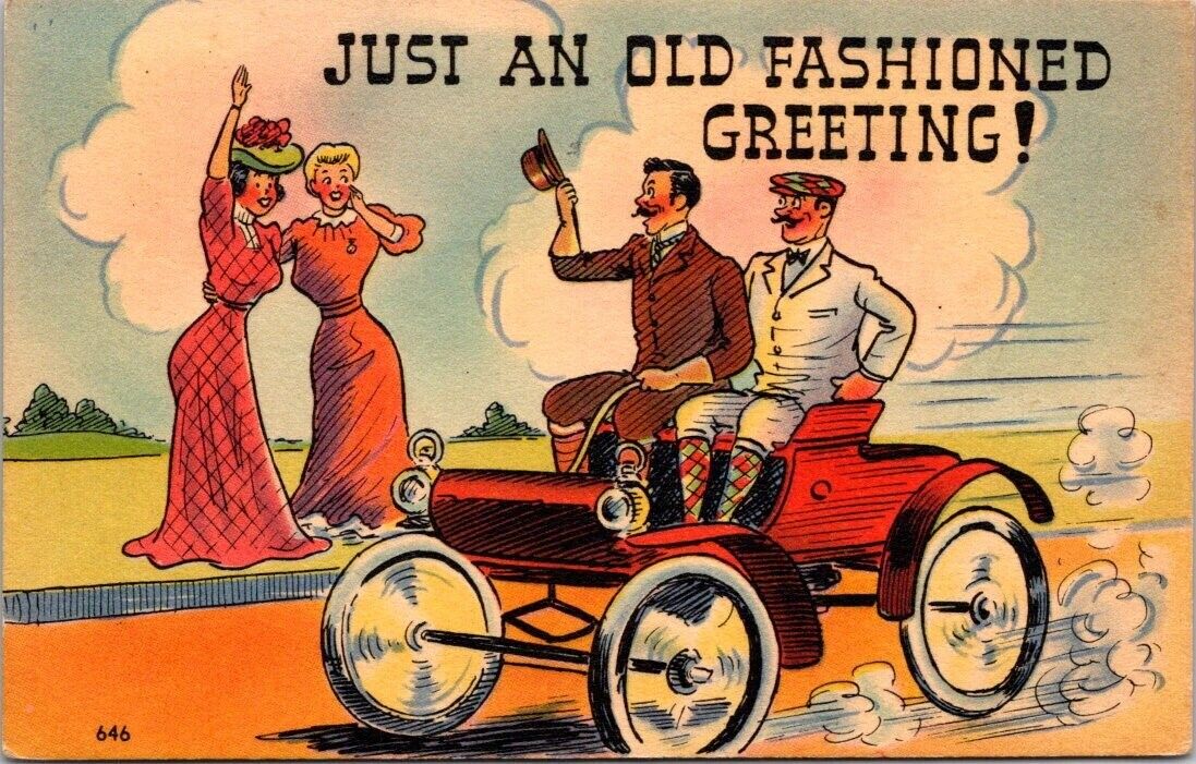 1948 Just An Old Fashioned Greeting  Vintage Chrome Postcard 646