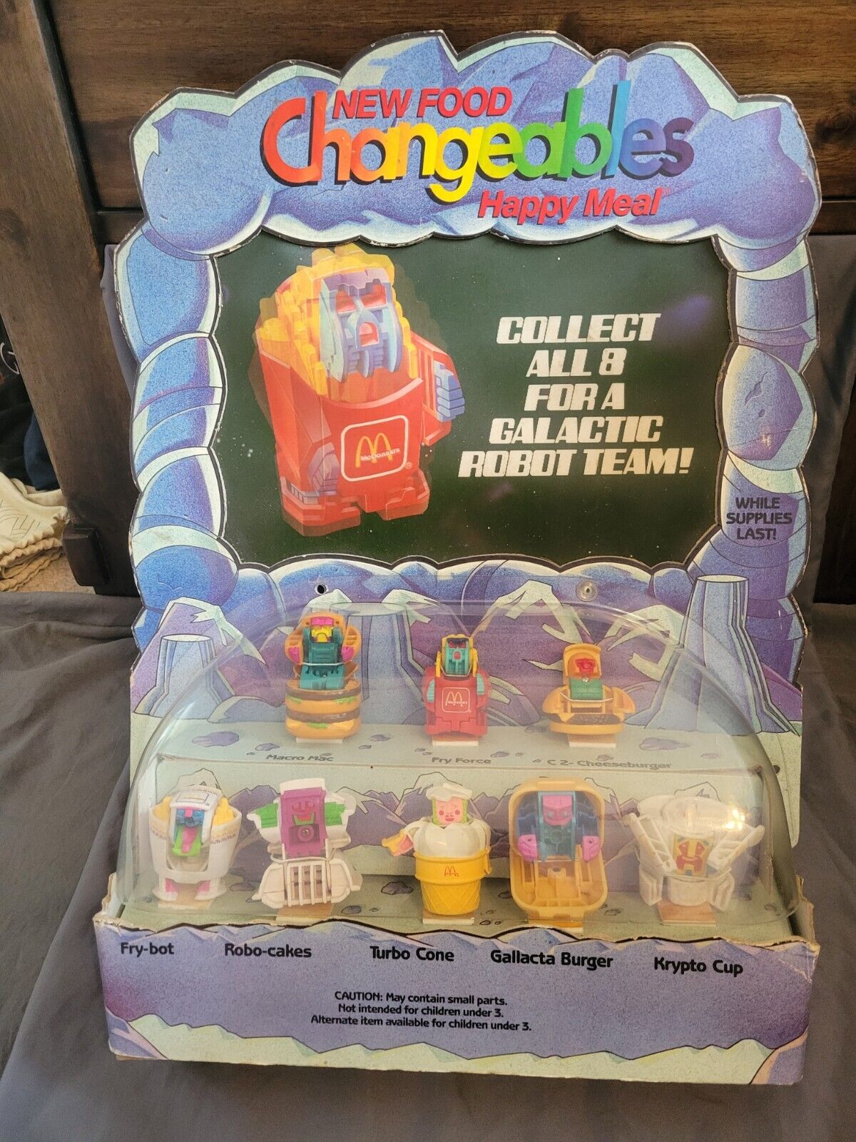 ORIGINAL set 1988 McDonald\'s Changeables Happy Meal Toy Display FOODTRANSFORMERS