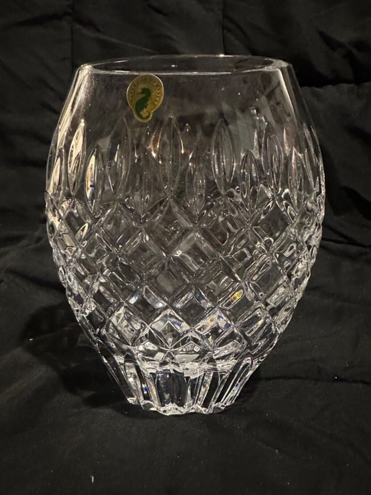 RARE WATERFORD Crystal 8 inch Oval Pocket Vase - American Heritage Collection