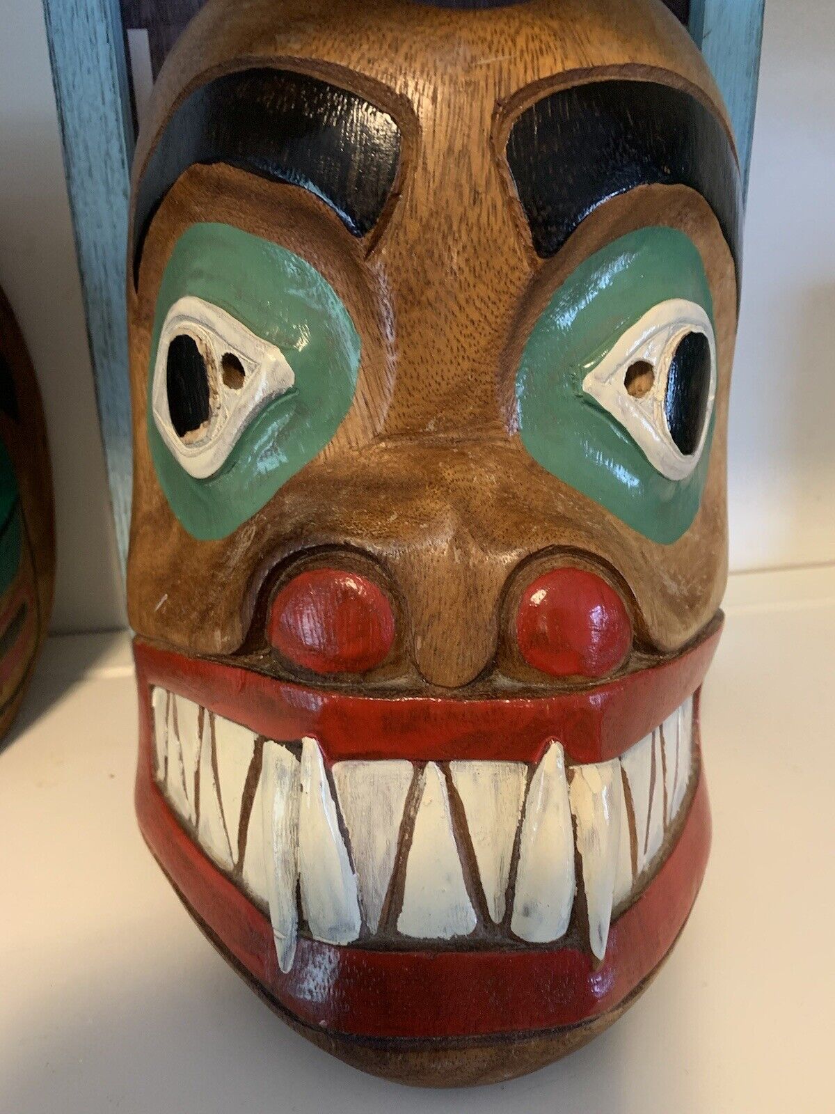 CONTEMPORARY CANADIAN NATIVE INDIAN  PAINTED MASK
