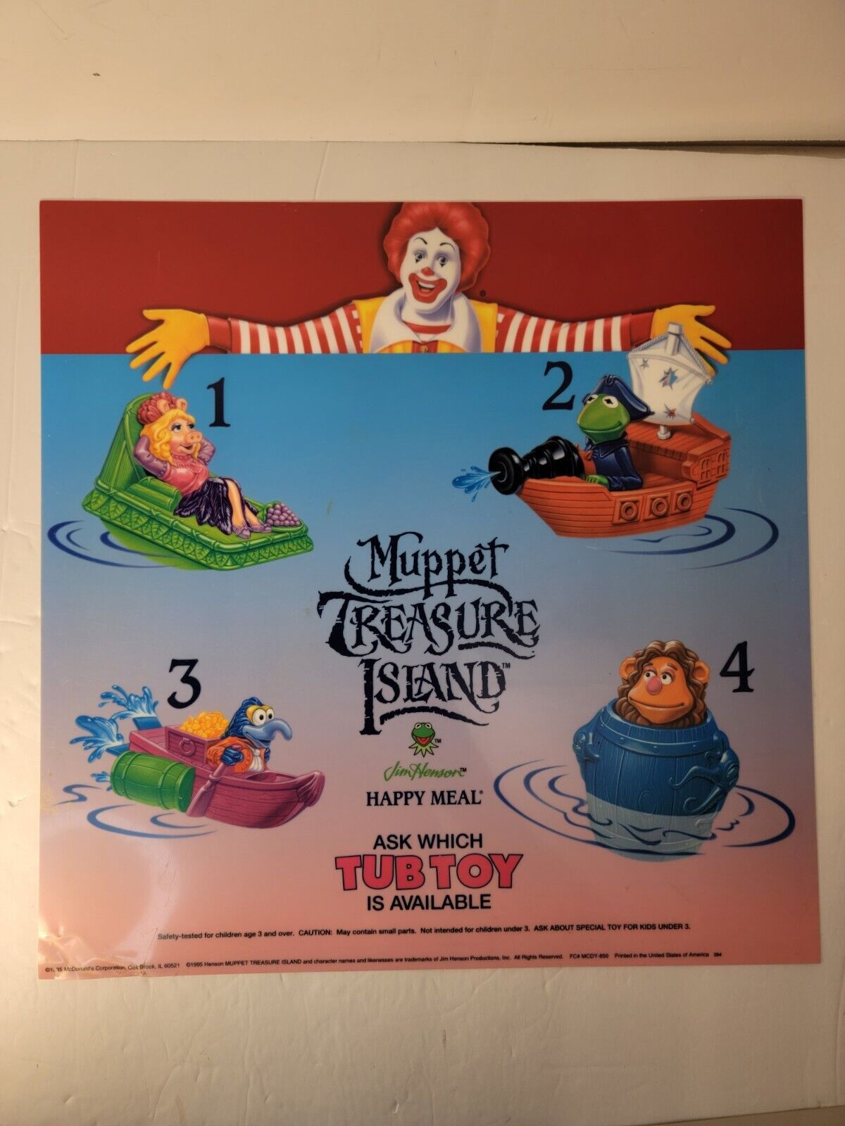 Vtg. McDONALDS Happy Meal Display Jim Henson\'s Muppet Treasure Island, 1995