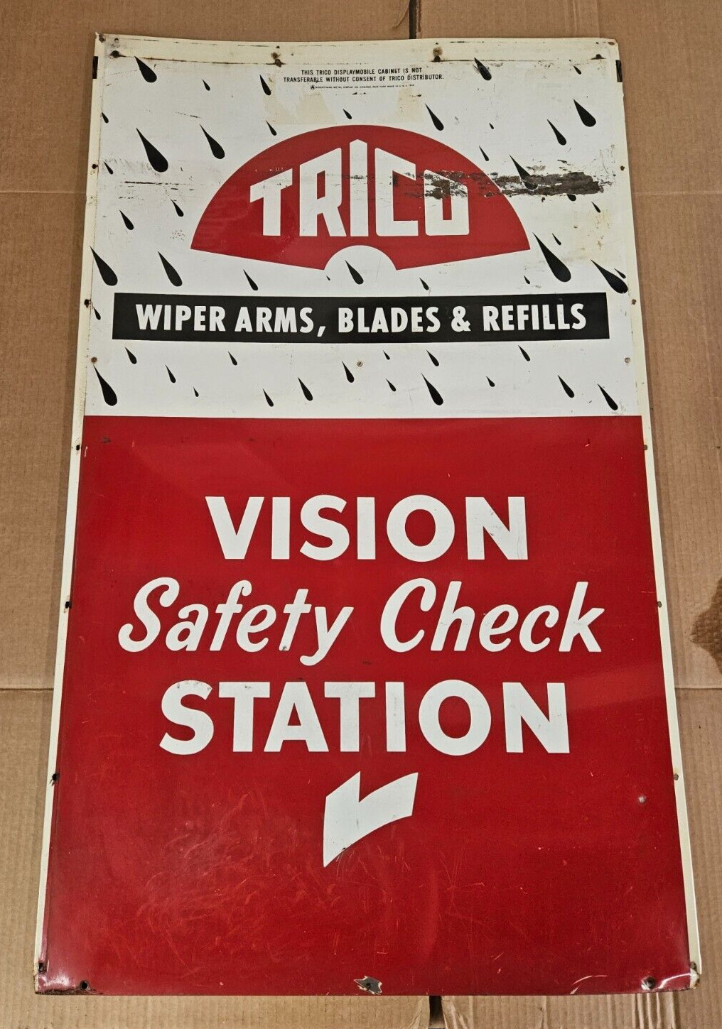 VINTAGE Trico SIGN Wiper Arms Blades refills Cabinet Panel ADVERTISING