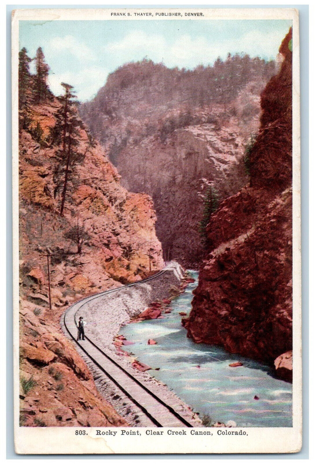 1907 Railway, Rocky Point Clear Creek Canon Colorado CO Antique Postcard