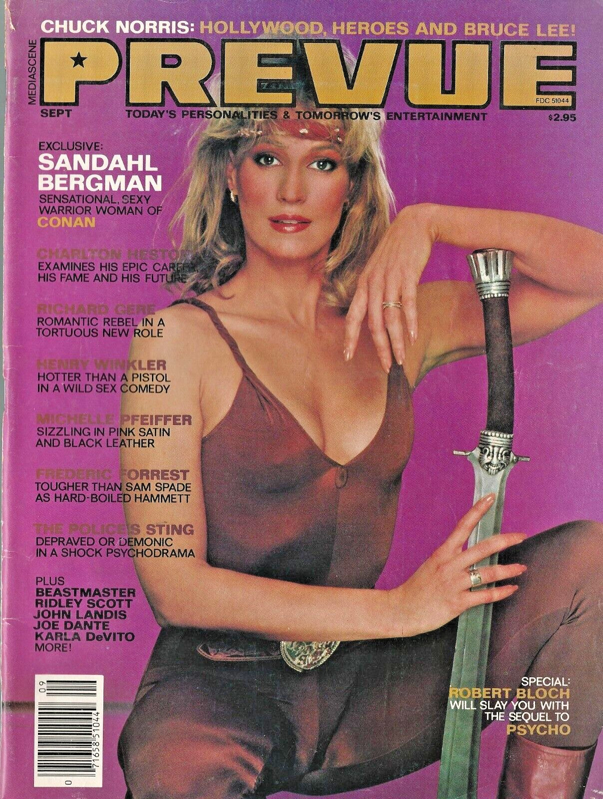 Prevue Magazine 9 Aug Sept 1982Sandahl Bergman Chuck Norris Robert Bloch