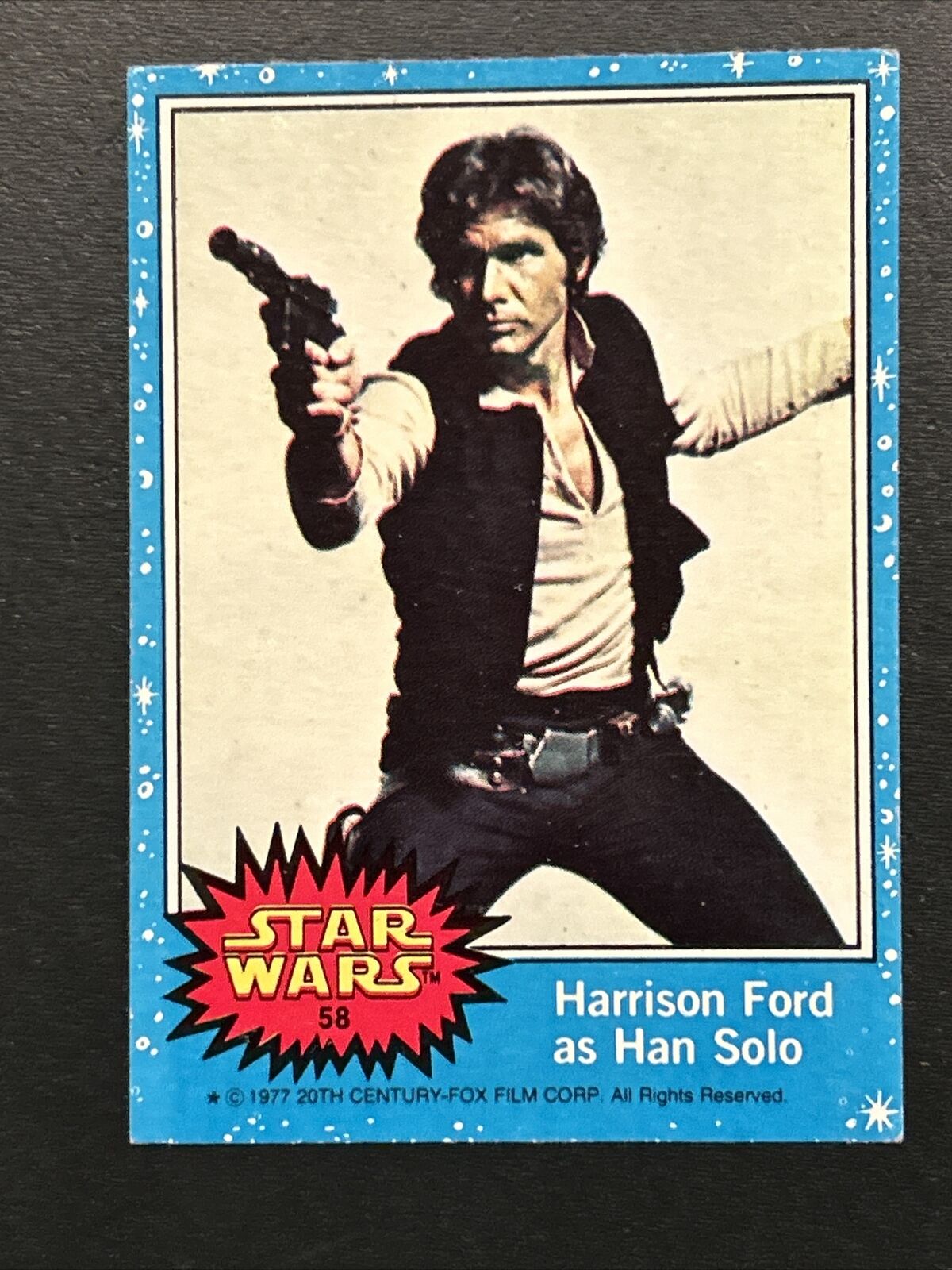 1977 Topps Star Wars Harrison Ford As Han Solo Movie Card #58