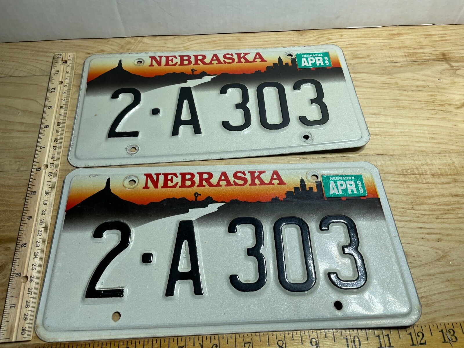 Matching Pair of 1999 Nebraska License Plates