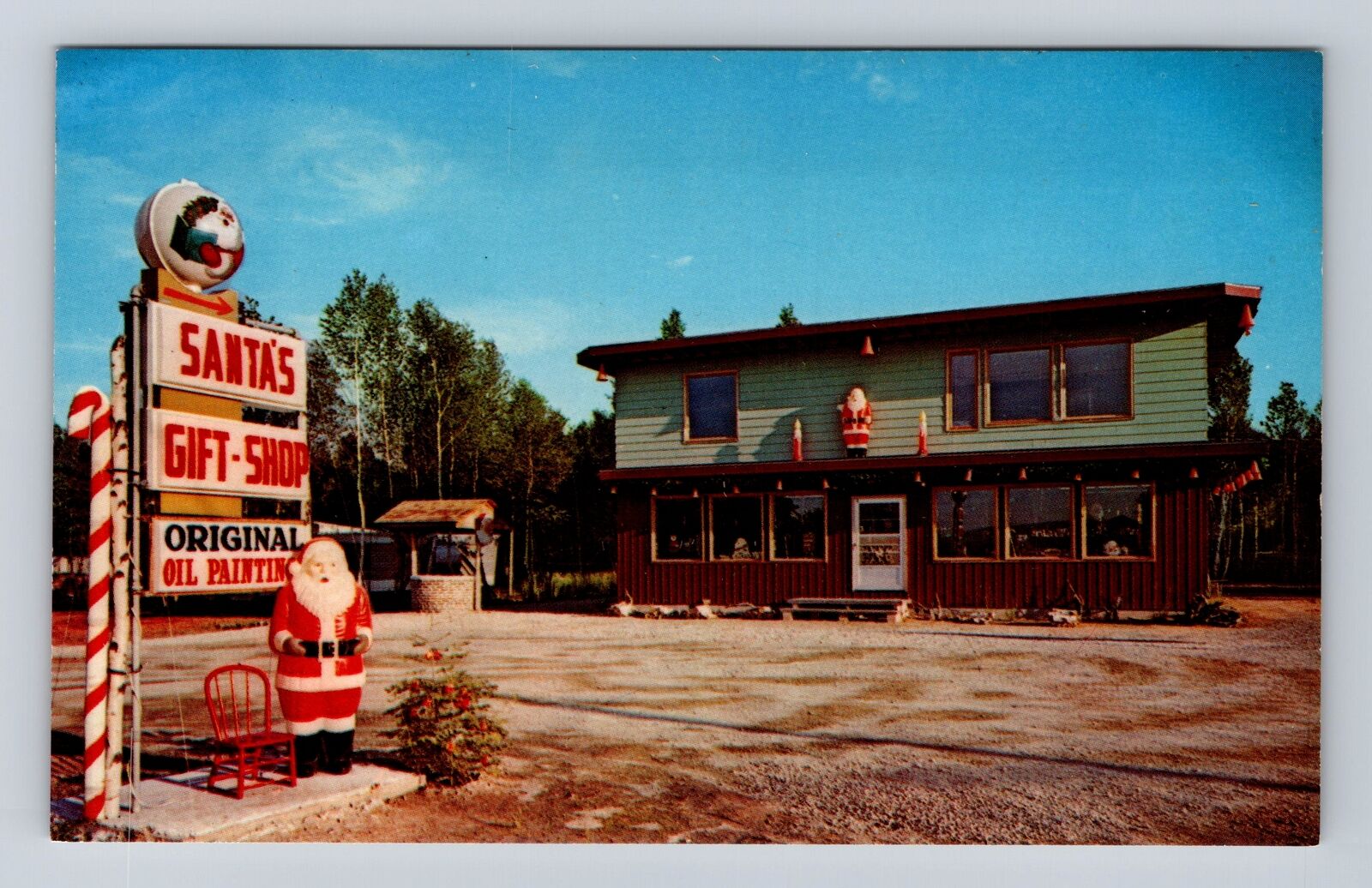 Christmas MI-Michigan, Santa\'s Gift Shop Advertising, Vintage Souvenir Postcard