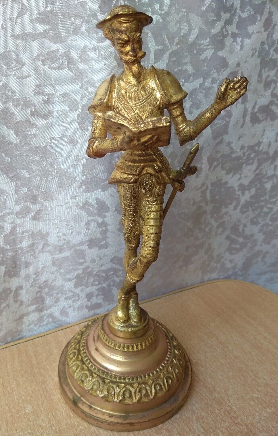 Vintage Don Quixote Figurine Sculpture Miguel de Cervantes Soviet Bronze Statue 