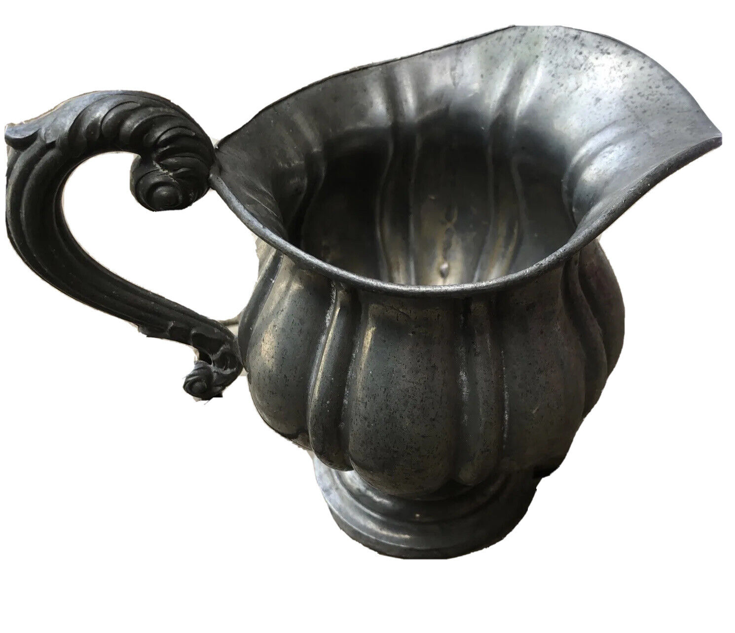 Antique Pewter Footed Creamer, Dixon & Son, England, c. 1835