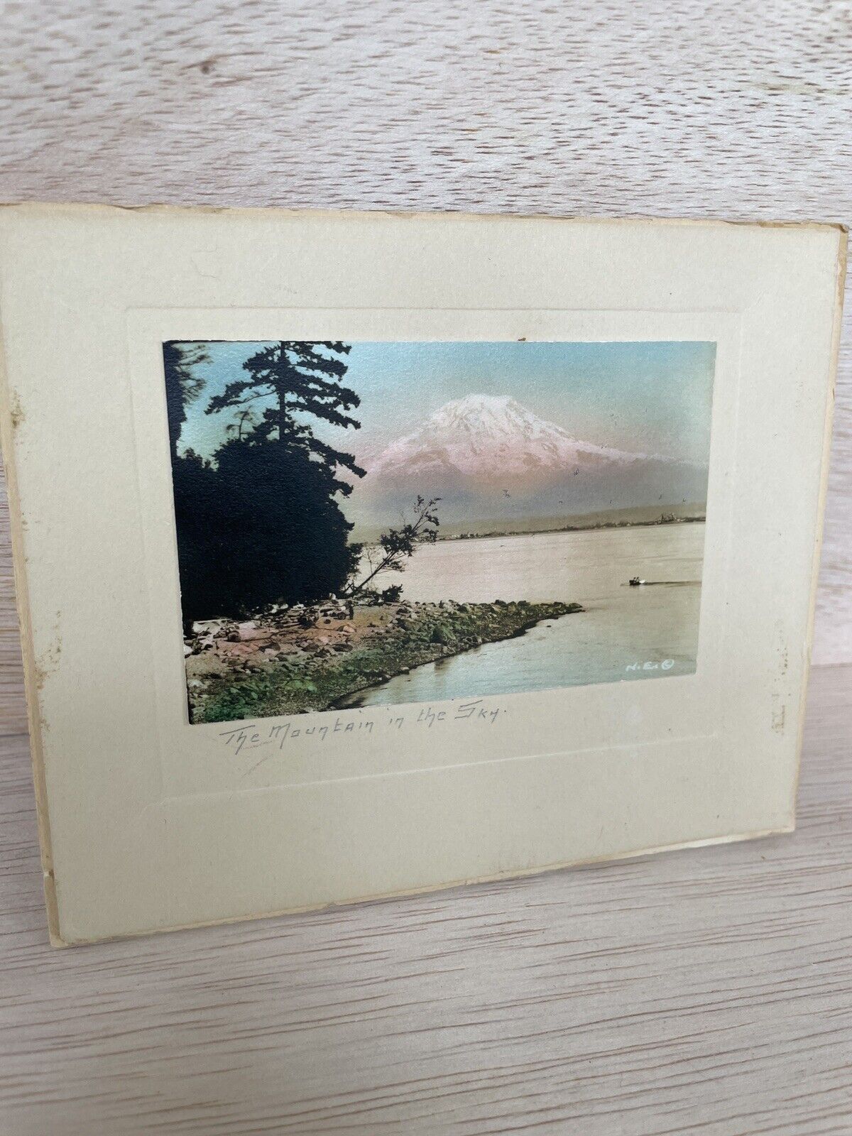 Norman Edson Hand Tinted Mt. Rainier Antique Photo “The Mountain In The Sky”