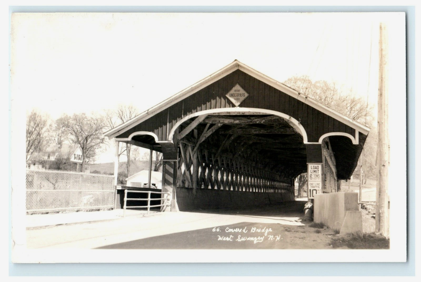 66 Covered Bridge West Swanzey NH Street View Kodak RPPC