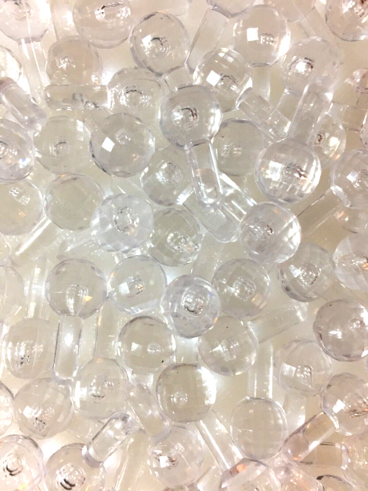 100 CLEAR FACETED GLOBE BULBS Ceramic Christmas Tree LIGHTS 11 MM PEGS