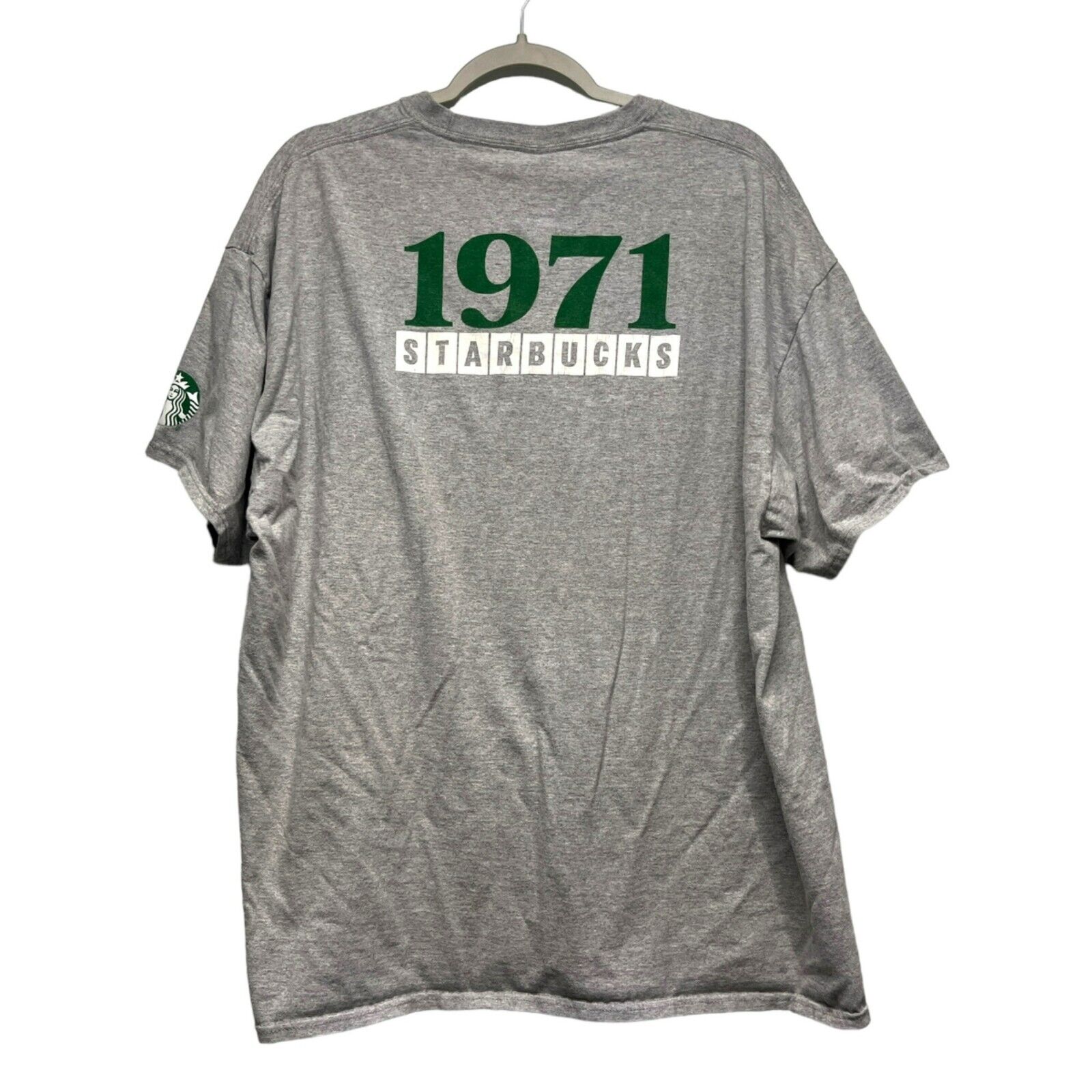 Starbucks Coffee T Shirt Employee Staff 50 Year Anniversary 1971 - 2021 Gray 2XL