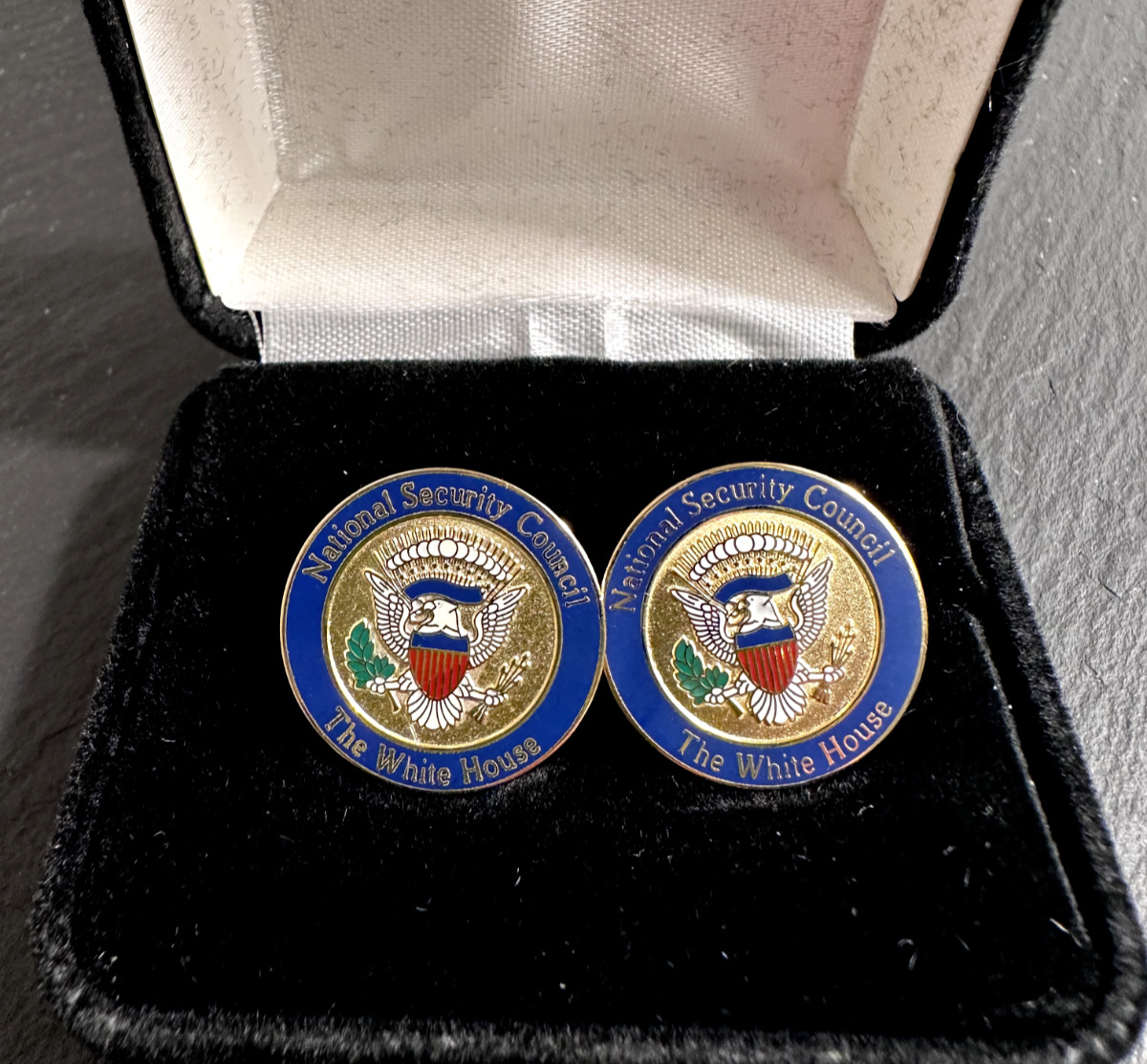 PRESIDENTIAL NATIONAL SECURITY COUNCIL NSC WHITE HOUSE CUFFLINKS IN BOX