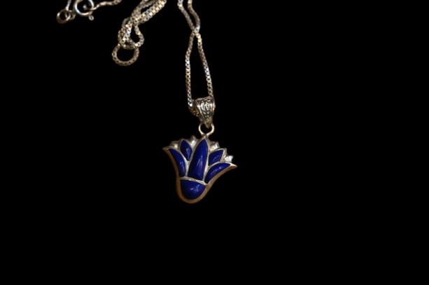 Neck chain in the shape of a Lotus Flower Ancient Egyptian Unique Rare Selver