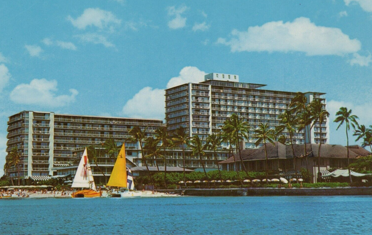 Reef Hotel On Waikiki Beach Oahu Honolulu Hawaii Chrome Vintage Post Card
