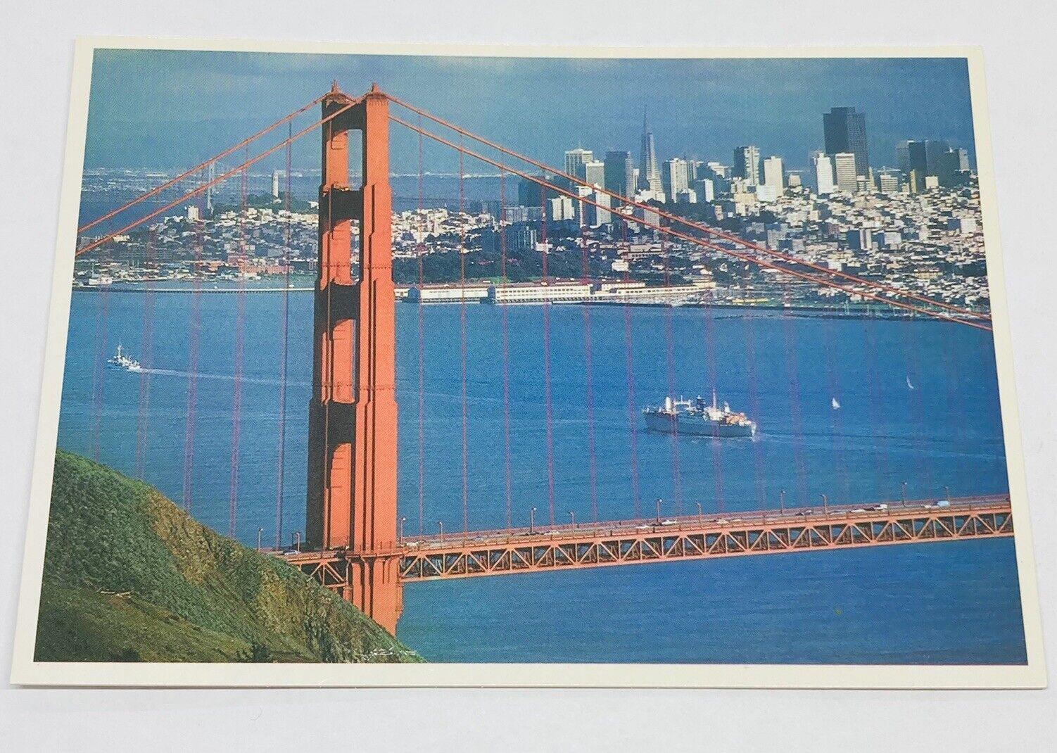 Vintage Postcard Golden Gate Bridge Colt Tower Fisherman’s Wharf Scenic View P2