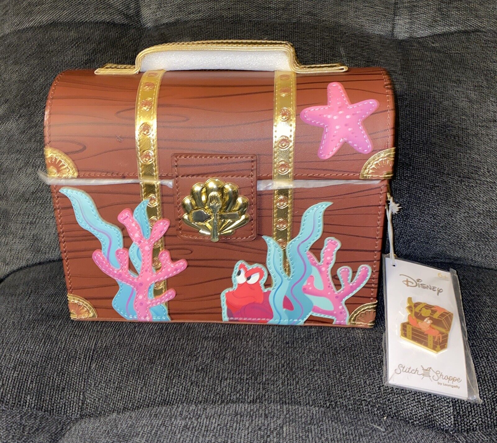 The Little Mermaid Treasure Chest Crossbody Bag Stitch Shoppe LOUNGEFLY NWT
