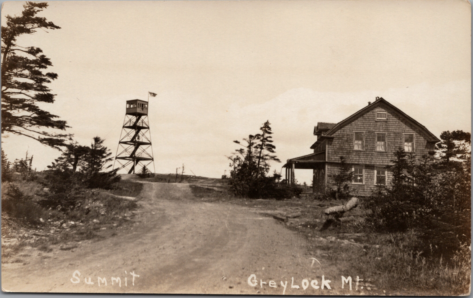 RPPC Original 1902 Mt. Greylock Summit House Fire 1929 Steel Observation Tower
