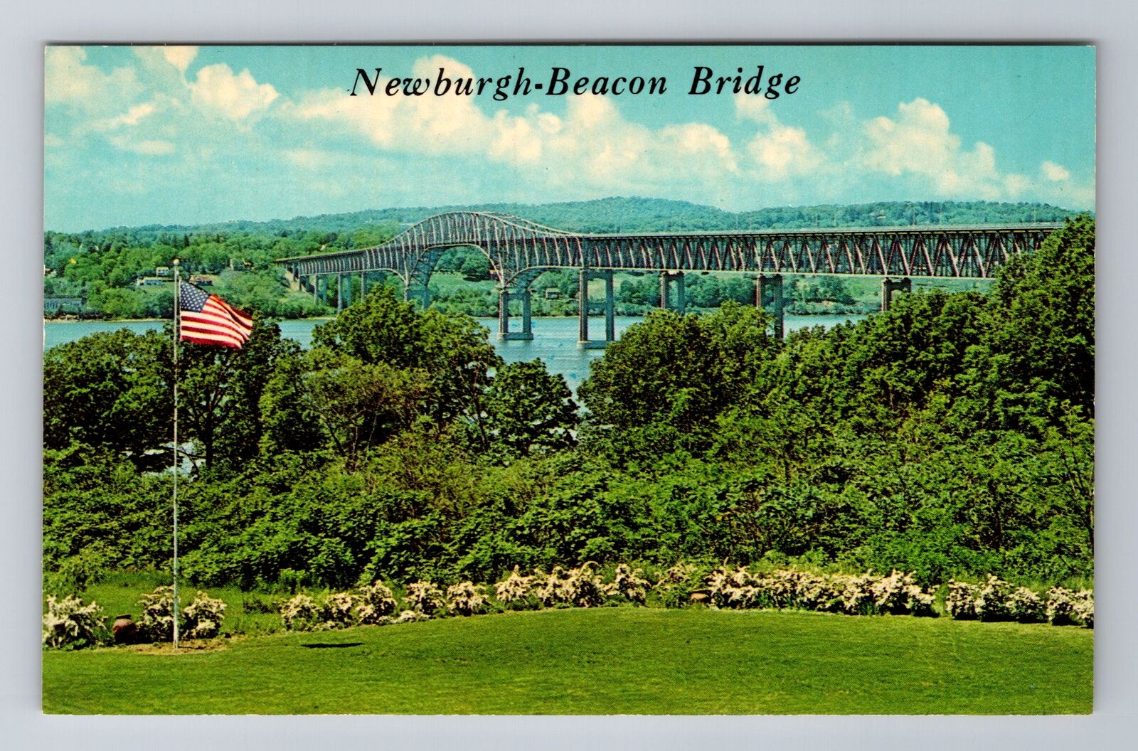 Newburgh NY-New York, Newburgh Beacon Bridge, Antique, Vintage Souvenir Postcard