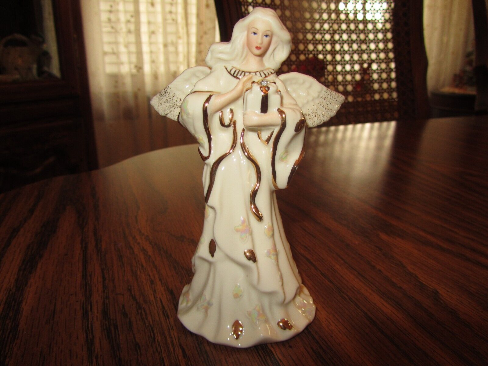 Lenox My Own Guardian Angel Crystal Birthstone April Porcelain Figure~ NO BOX~