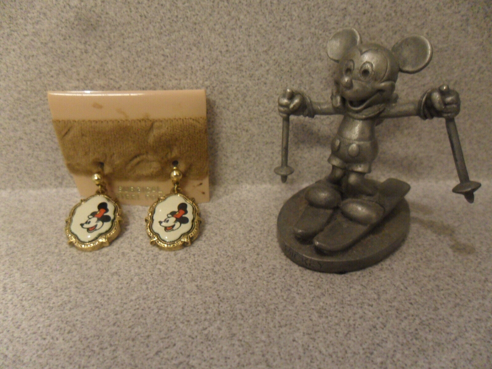 Vintage Walt Disney Productions Mickey Mouse Earrings / Pewter
