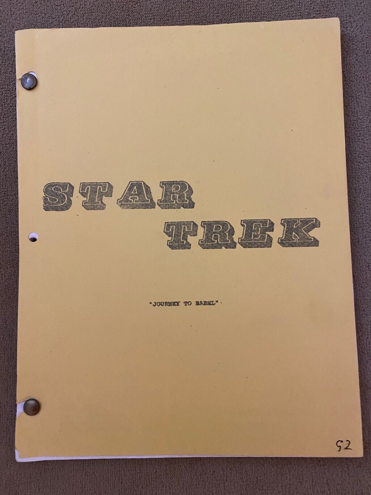 Star Trek, Vintage Original Series, Journey to Babel Script, Spock\'s Parents