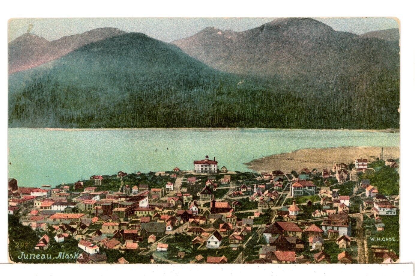 1913 - Aerial View of JUNEAU, Alaska Postcard