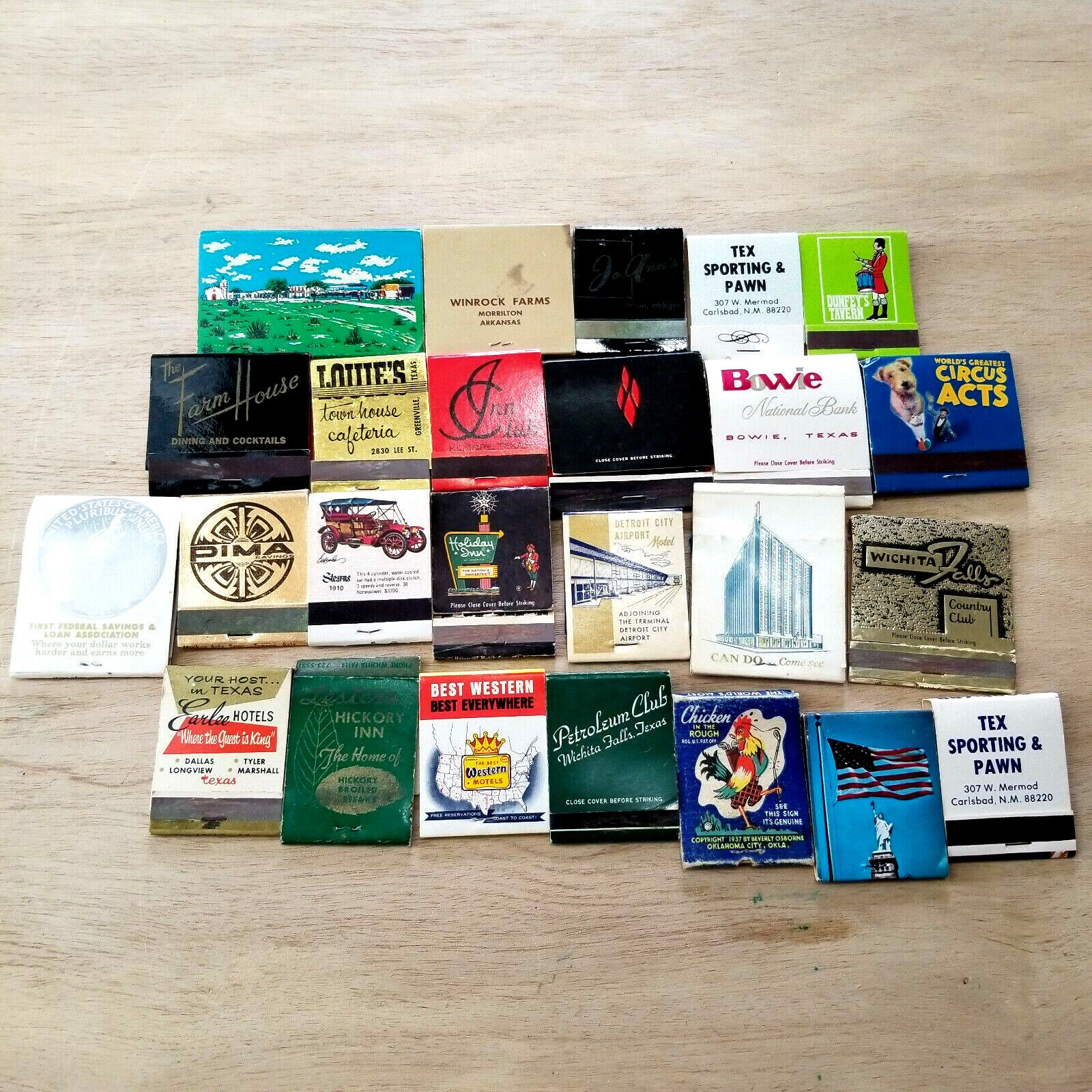 Lot of  25 VINTAGE Matchbook Covers Motels Advertising Clubs Girls Autos  #7