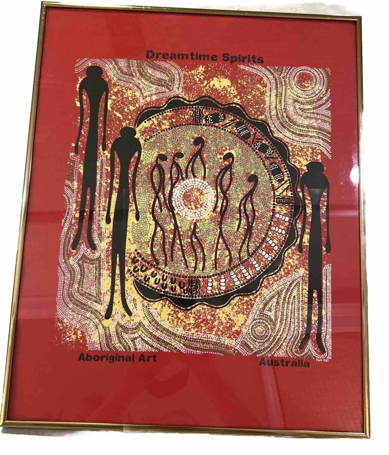 Dreamtime Spirits Aboriginal Art By Pam Hall Australia Framed Artwork  Aborigine