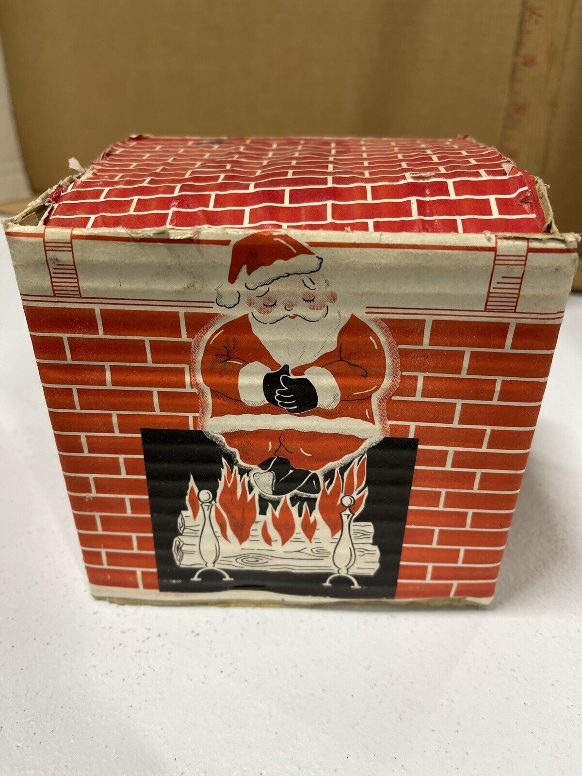 Vintage Sleeping Santa Christmas Box Only Commodore Figurine Claus