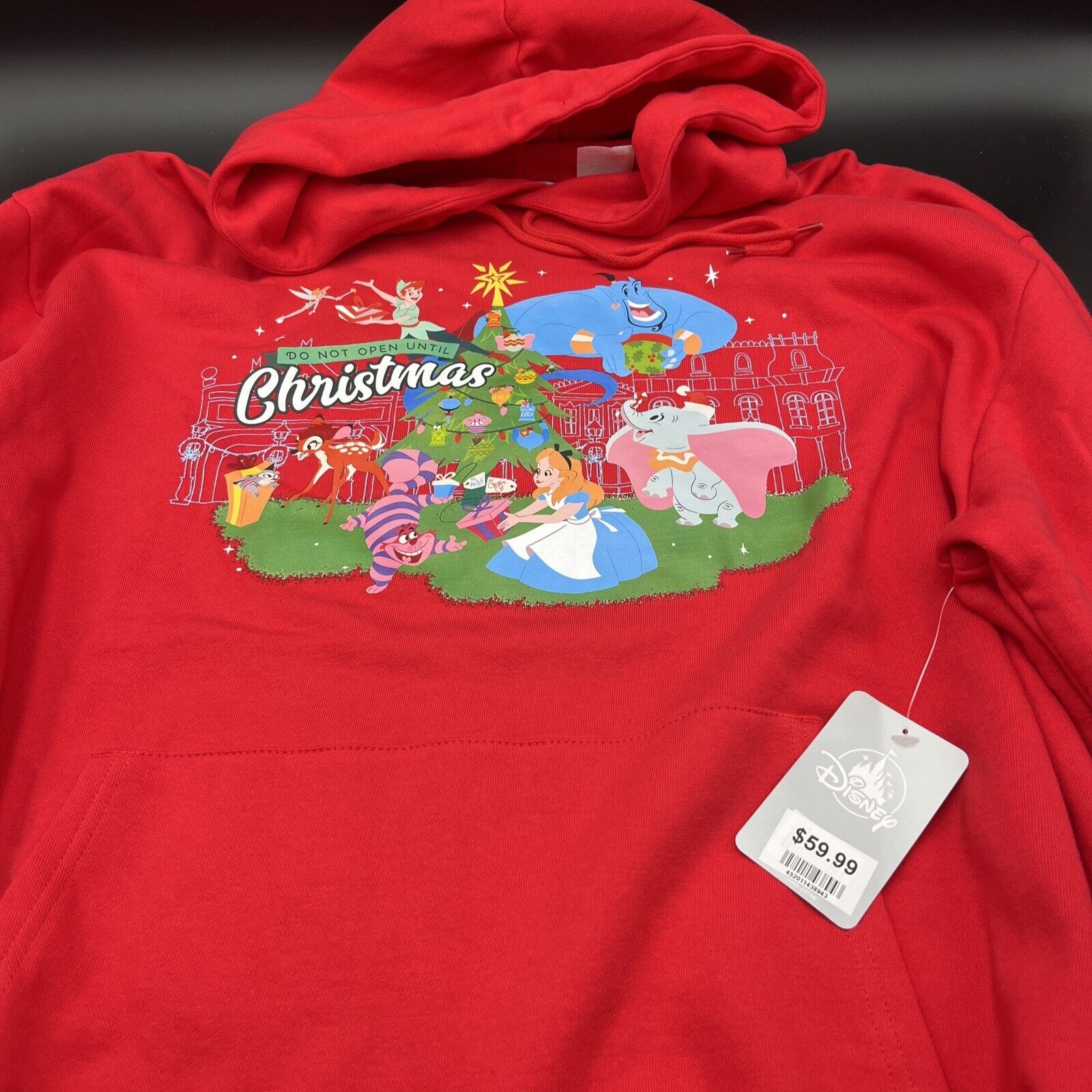 Disney Hoodie Red Do Not Open Until Christmas size XL, multiple characters