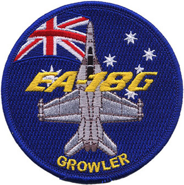 EA-18G Growler + Australian Flag RAAF Embroidered Patch