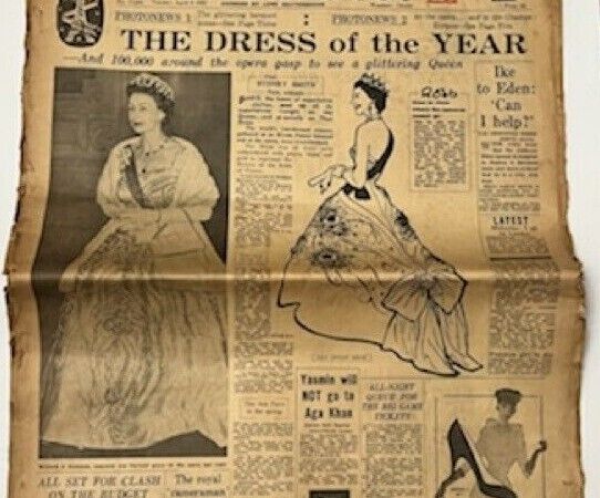 1957 Queen Elizabeth Prince Philip France Visit Scottish Daily Newspaper N1