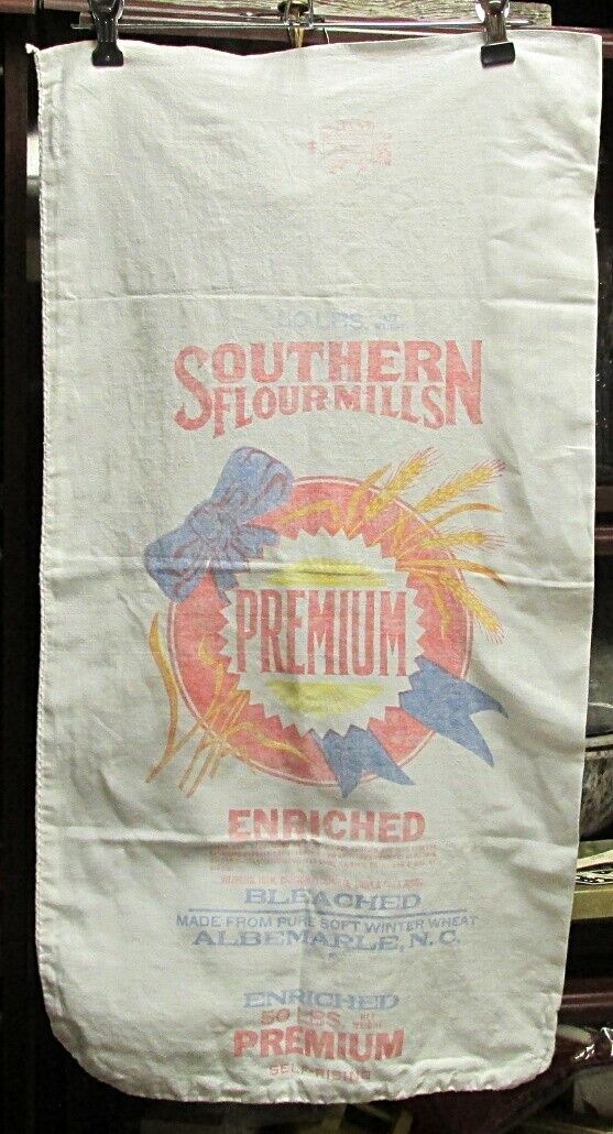 Vintage Cotton PREMIUM 50lb Southern Flour Mills Sack Feedsack Bag