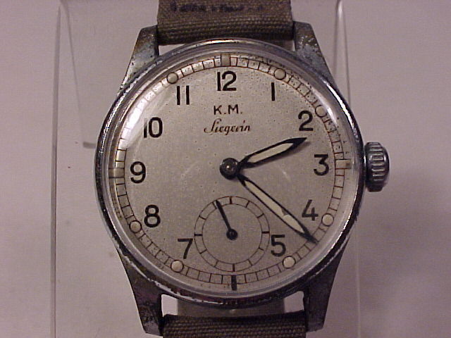 ORIG'L, RARE & VG+ Kriegsmarine Wristwatch w/ Low Serial Number (Siegerin) SALE