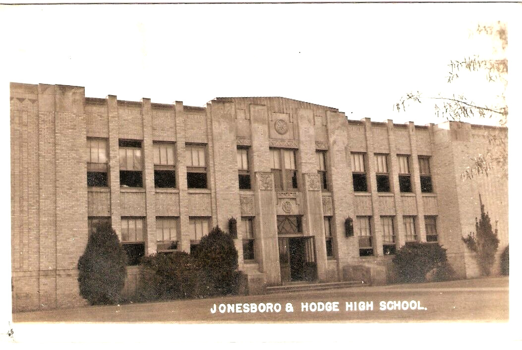 Jonesboro Hodge High School 1941 Real Photo Postcard  Louisiana La Ruston