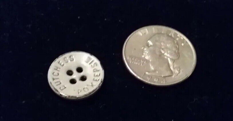 Vintage Rare Circa 1900 enamel plastic Button Dutchess Poughkeepsie NY Antique