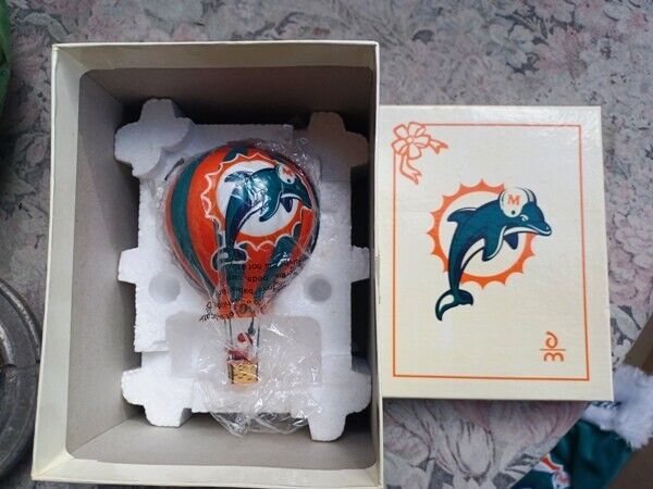 Rare 2003 Miami Dolphins Danbury Mint Victory Hot Air Balloon Ornament With Box