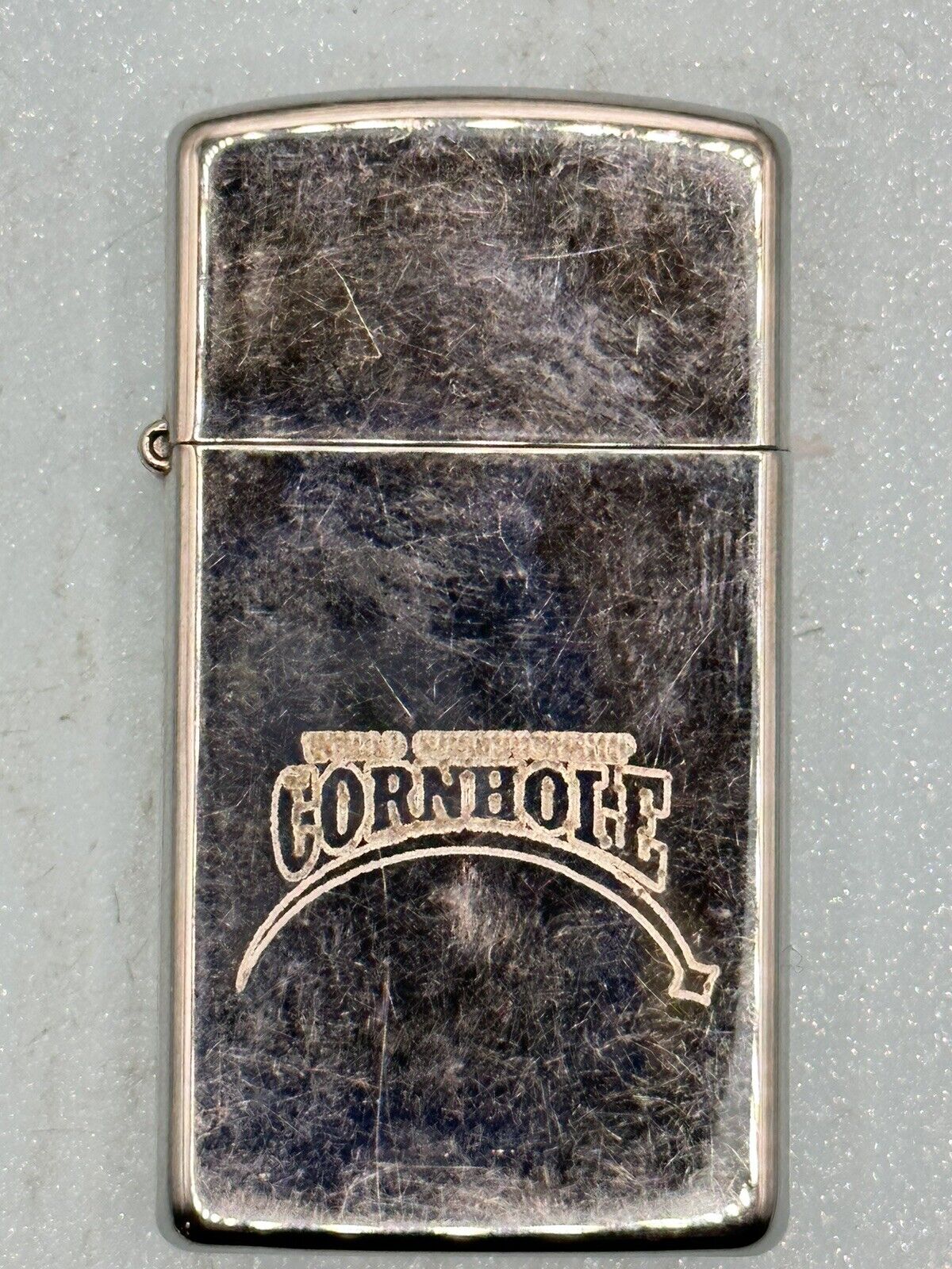 Vintage 2010 World Championship Cornhole Chrome SLIM Zippo Lighter