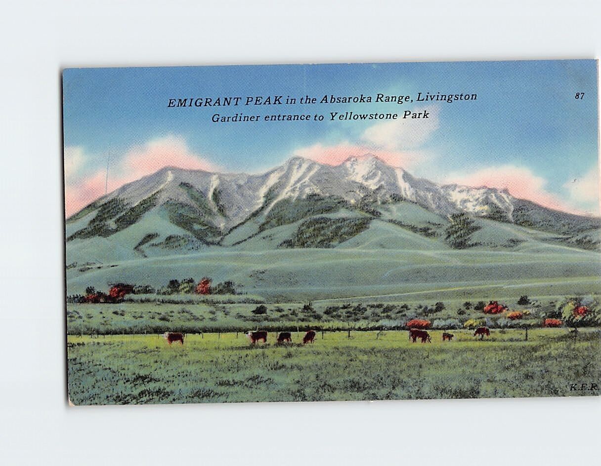 Postcard Emigrant Peak Absaroka Range Livingston Montana USA