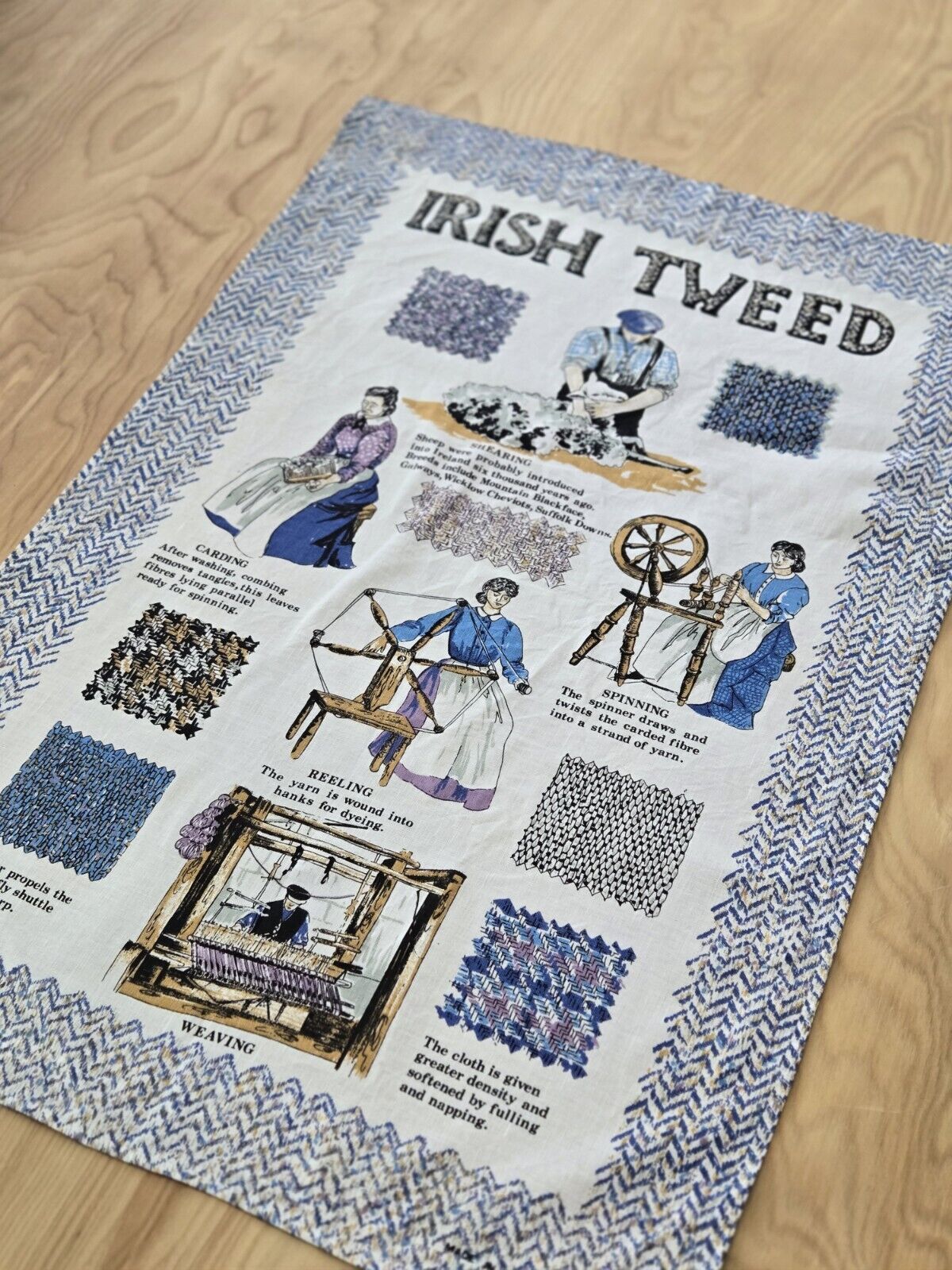  Linen Tea Towel The Story of Irish Tweed Made In Ireland